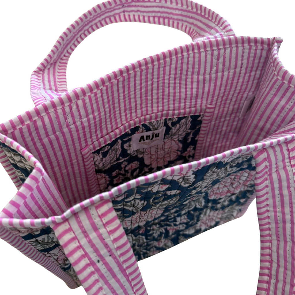 Mini Quilted Tote - Vintage Rose
