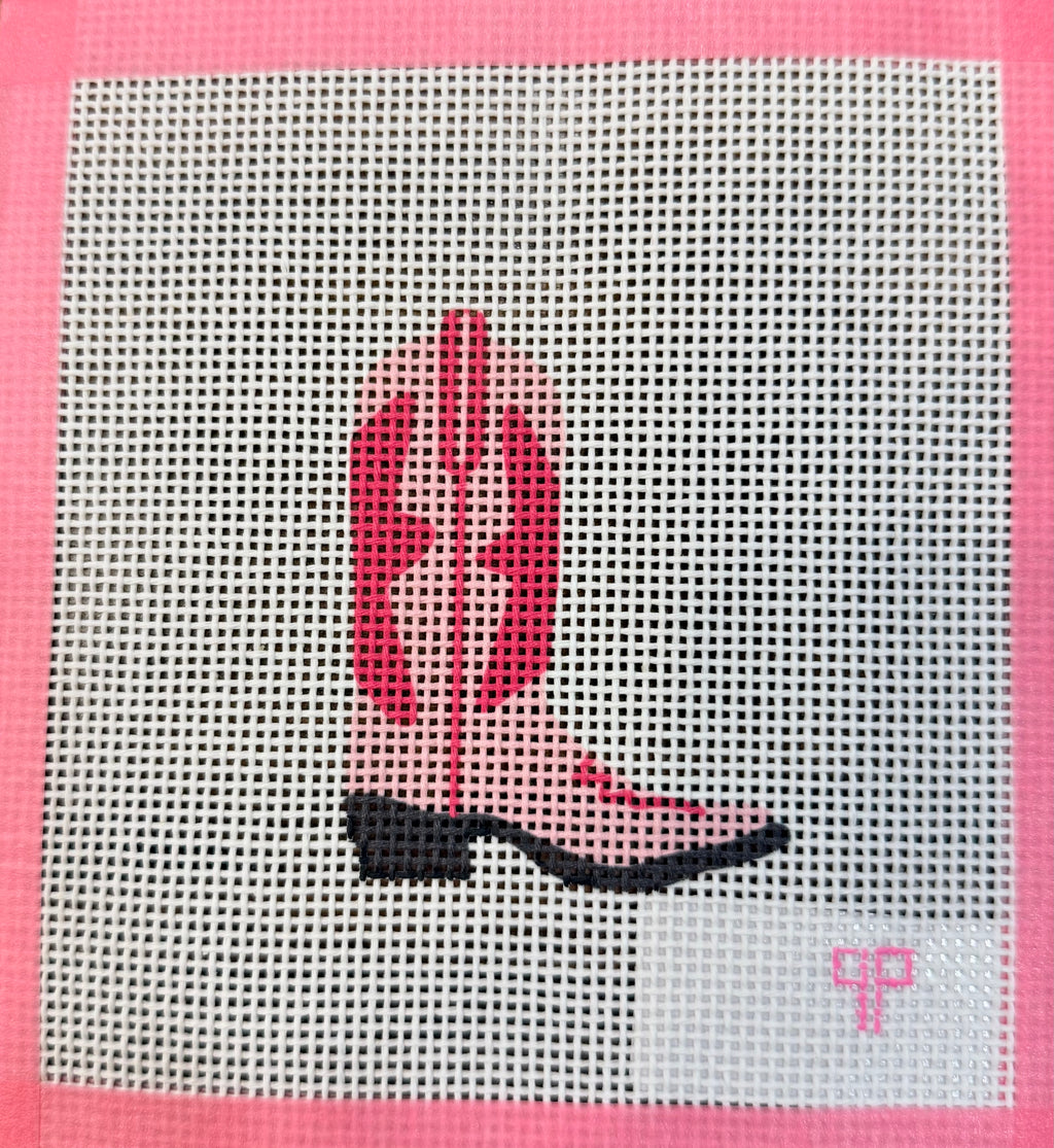 Pink Cowgirl Boot Canvas
