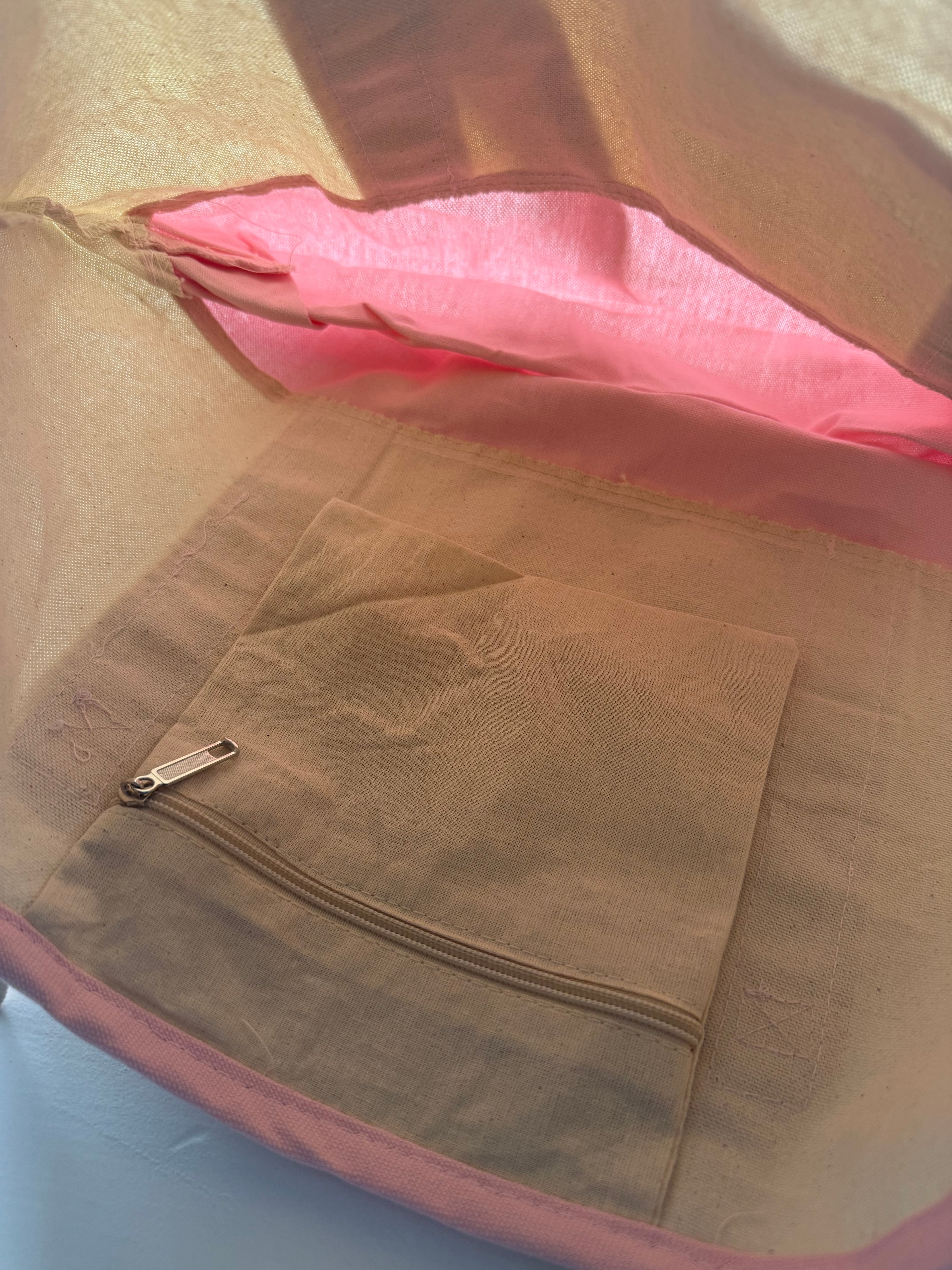 Pastel Pink Canvas Tote