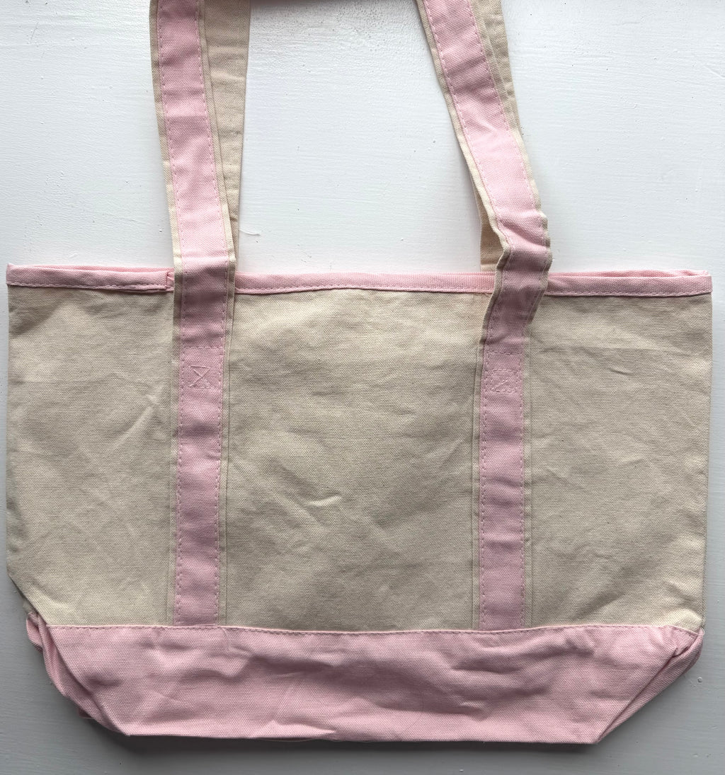 Pastel Pink Canvas Tote