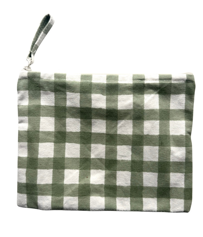 Bits and Bobbles Pouch- Green Gingham