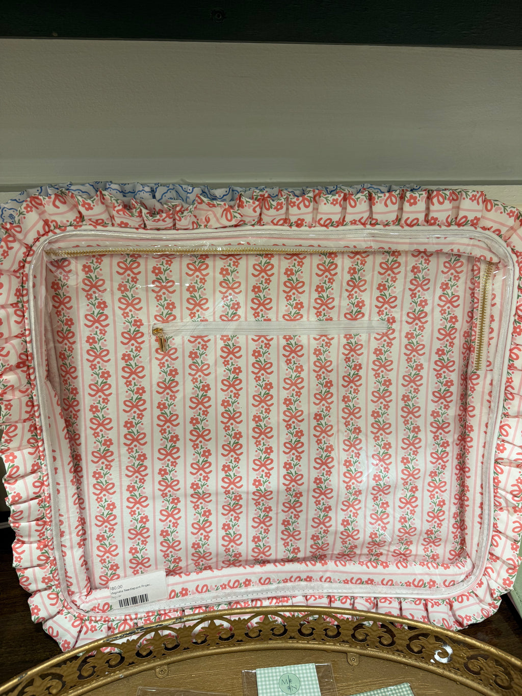 Magnolia Needlepoint Project Bag
