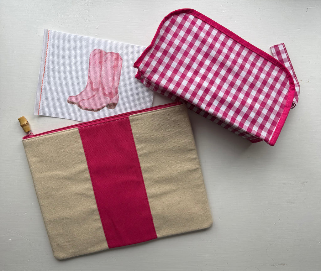 Pink Gingham Pouch