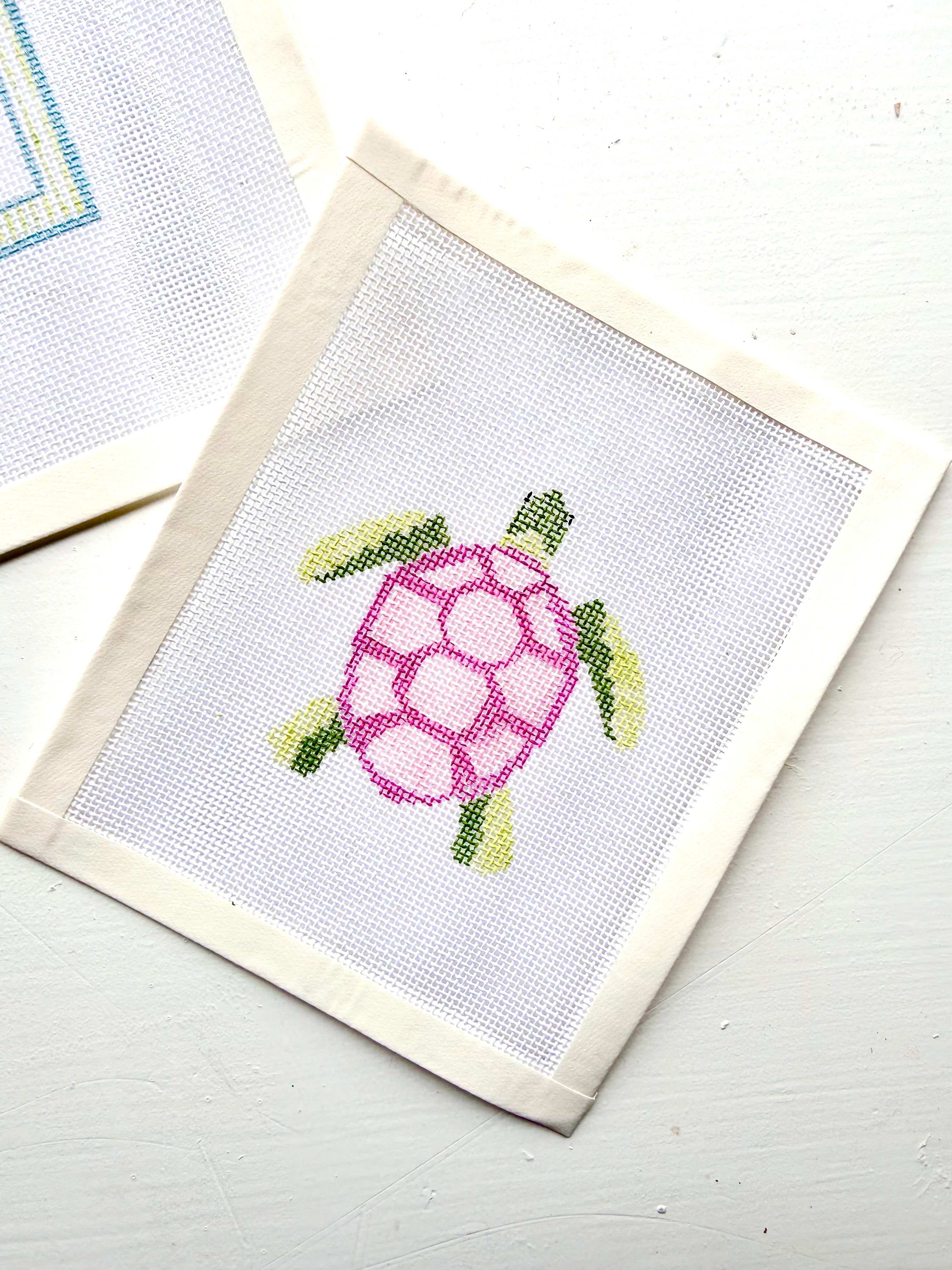 Pink & Green Turtle Canvas